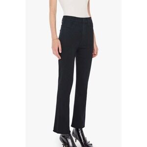MOTHER Hustler Fray Ankle Jeans Black High Rise Flare Womens 30